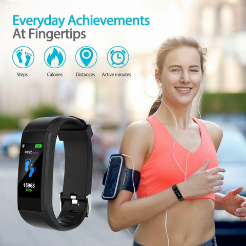 Image of BEST Fitness Smartwatch Tracks Your Running, Walking, Heart Rate,  Calories, Blood Pressure & More...