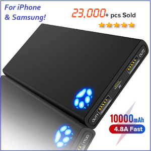 BEST Rated 10000mAh Power Bank With Dual 2 USB Ports For iPhone & Samsung