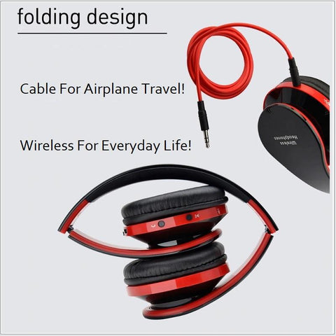 Image of Noise Cancelling Bluetooth Wireless Headphones with Mic! Comfortable, Perfect For Music, Phone, Online Chat & Gaming... Foldable! Superb Sound Quality!