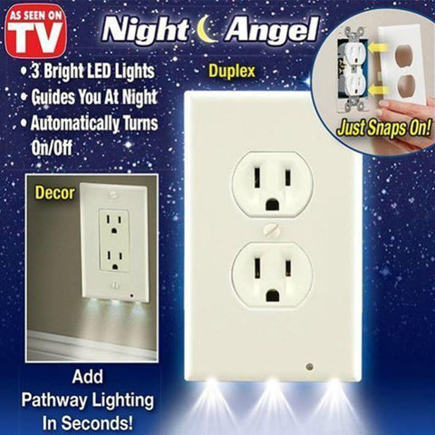 Image of New LED Lighted Socket Plate For Safer Hallways & Bathrooms At Night