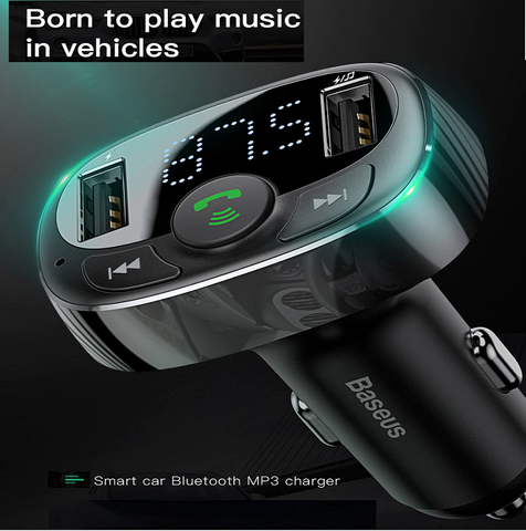 Image of Awesome Car Charger, Phone Hands Free FM Transmitter Bluetooth Car Kit For IPhone /Samsung