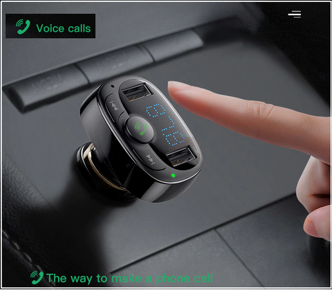 Image of Awesome Car Charger, Phone Hands Free FM Transmitter Bluetooth Car Kit For IPhone /Samsung