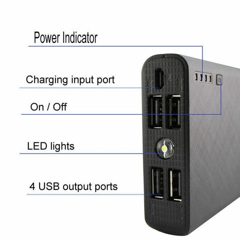 Image of 20000mAh 4 USB External Power Bank With FOUR USB Ports For ALL Mobile Devices