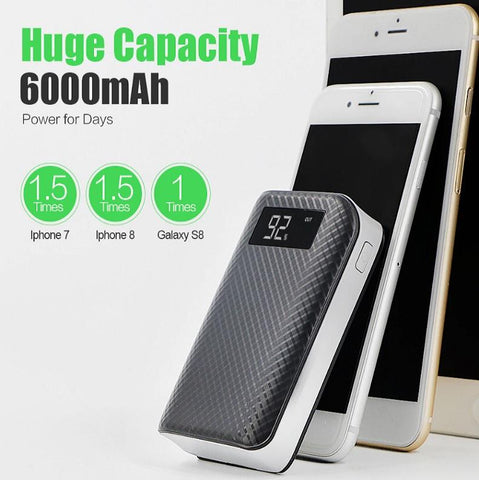 Image of BEST Rated 6000 mAh, 2 USB Port Power Bank For ALL Mobile Devices + Built In LED Flashlight + 🚛 You Get FREE Shipping Too!