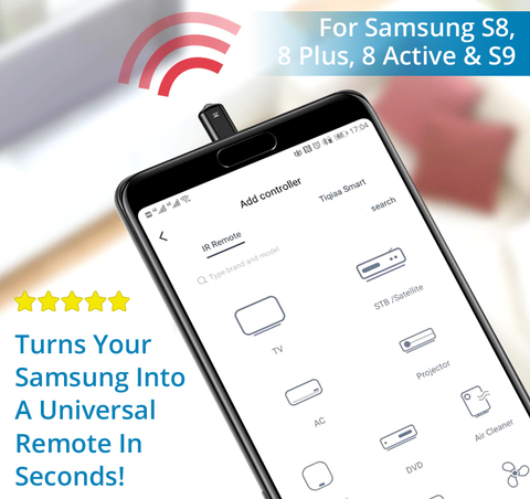 Image of Turns Your SAMSUNG 9 or SAMSUNG 8 Into A UNIVERSAL SMART REMOTE!  Control All Devices With Your Phone... Quick & Easy!