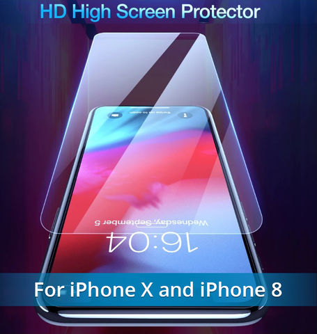 Image of Add the NEW Fingerprint Proof Tempered Glass Screen Protector For iPHONE 8, X, XS, and MAX.  Best Quality and You SAVE 67% when you ADD To CART Now!