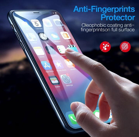 Image of Add the NEW Fingerprint Proof Tempered Glass Screen Protector For iPHONE 8, X, XS, and MAX.  Best Quality and You SAVE 67% when you ADD To CART Now!