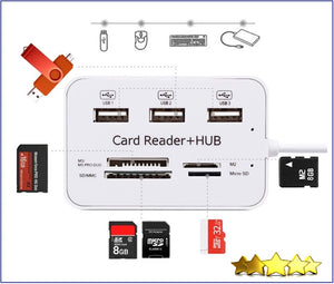 The Ultimate Multi Port USB 3.0 HUB Splitter 3 Ports PLUS SD + Micro SD Card Reader For PC or MAC!