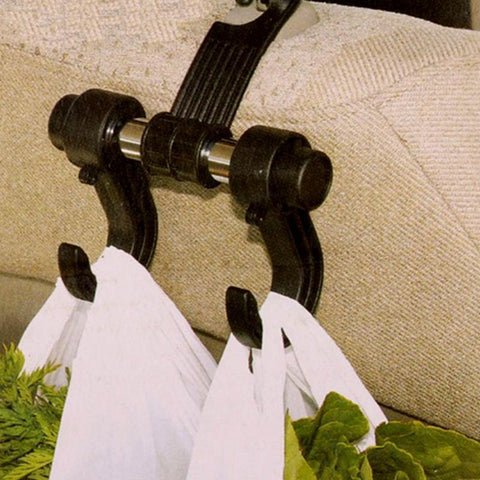 Image of Easy & Convenient Car Seat Double Hanger For Bags, Clothes and More