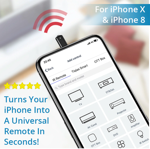 Image of Turns Your iPhone X or iPhone 8 Into A UNIVERSAL SMART REMOTE!  Control All Devices With Your Phone... Quick & Easy!