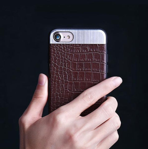 Image of LUXURY METAL + LEATHER CASE FOR YOUR iPHONE